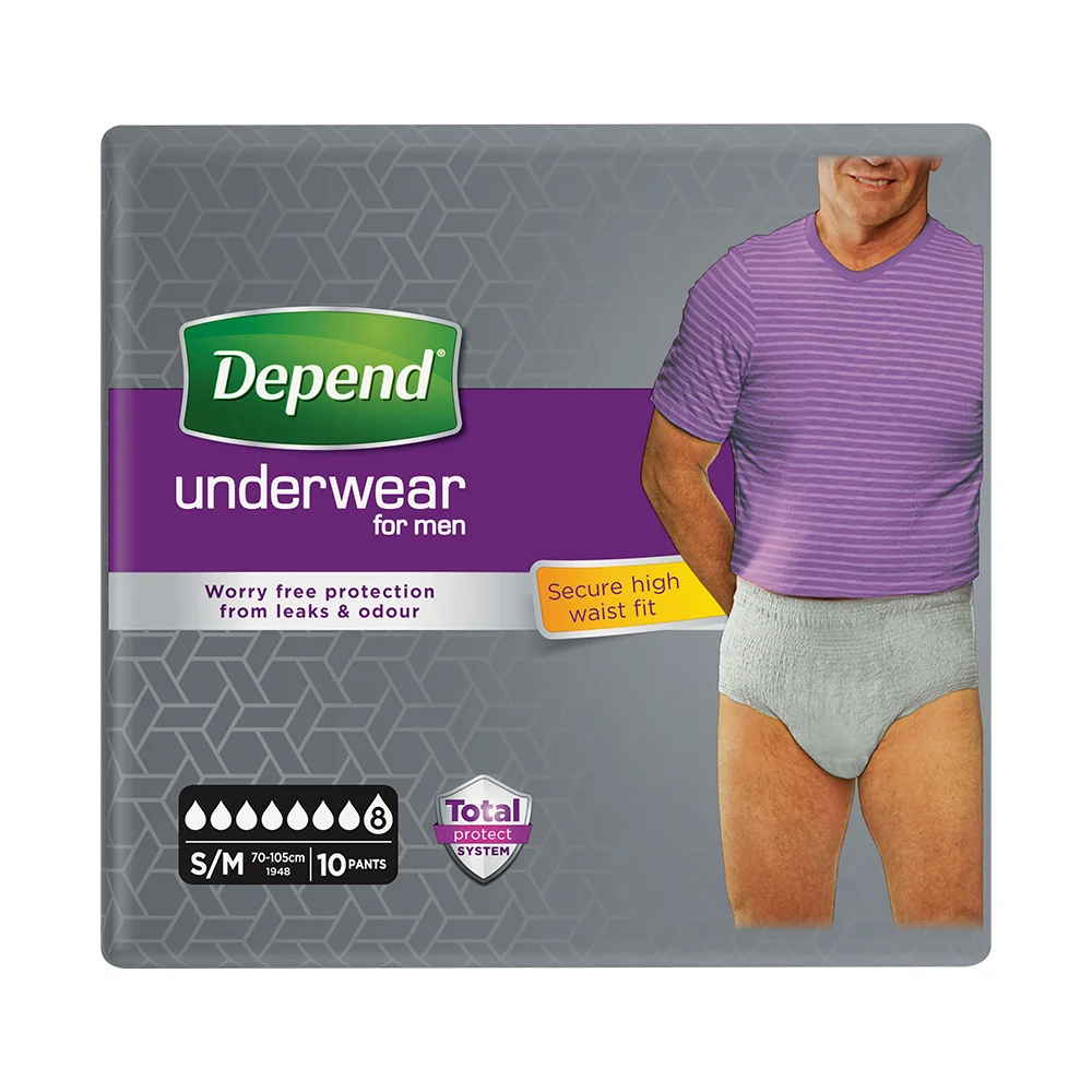 Depend Super pro muže S/M inkontinenční kalhotky 10 ks