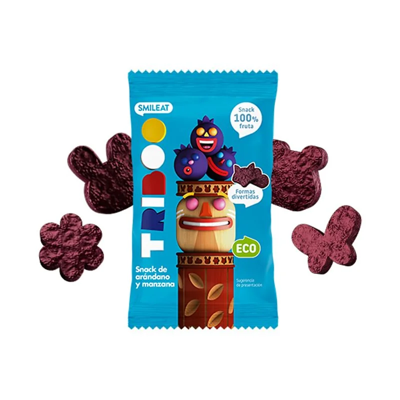 Smileat BIO 100% ovocné měkké bonbónky jablko a borůvky 25 g