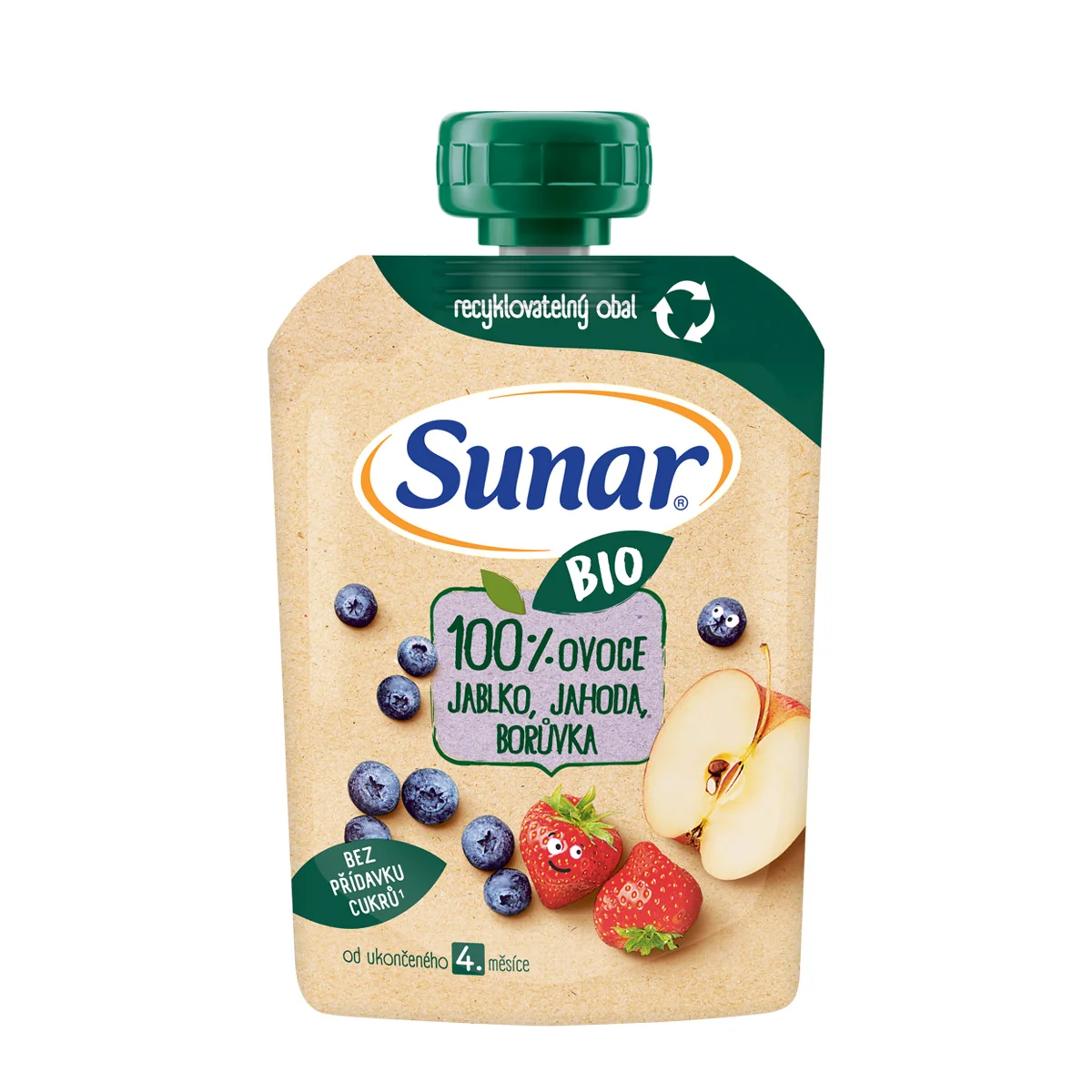Sunar BIO Jablko, jahoda, borůvka kapsička 100 g