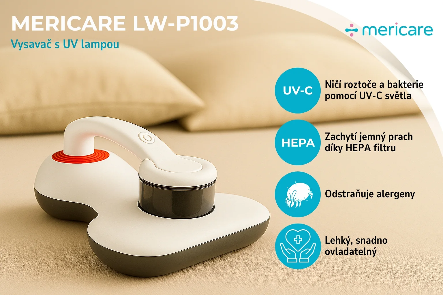 Mericare LW-P1003 ruční antibakteriální vysavač s UV lampou