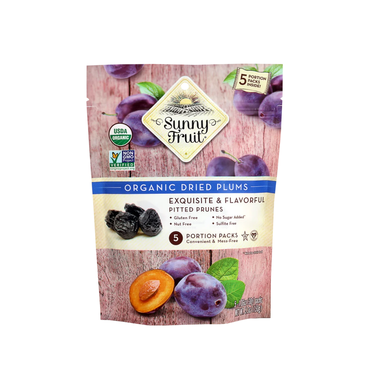 Sunny Fruit BIO Švestky sušené na slunci 5x30 g