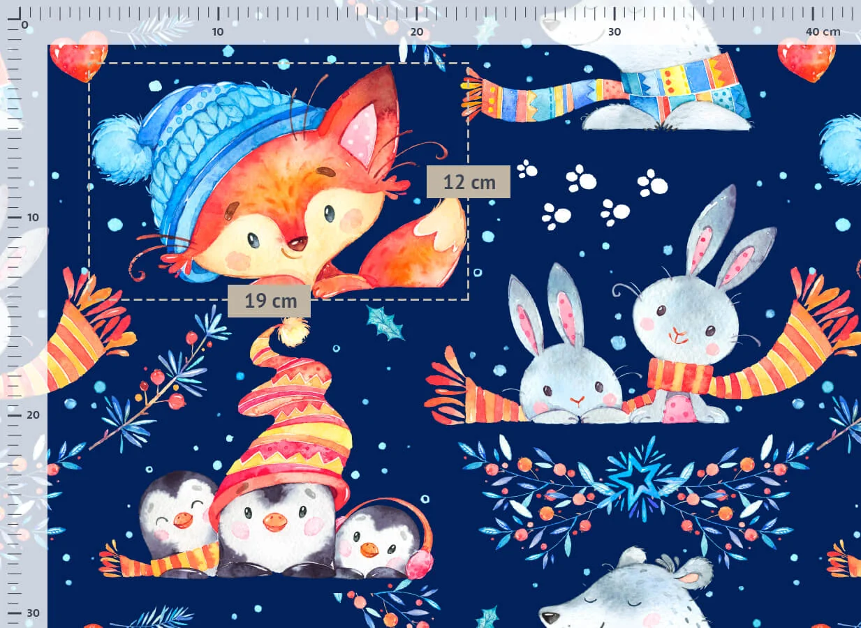 Baby Nellys Rukávník ke kočárku, nepromokavý, Winter friends, granátový