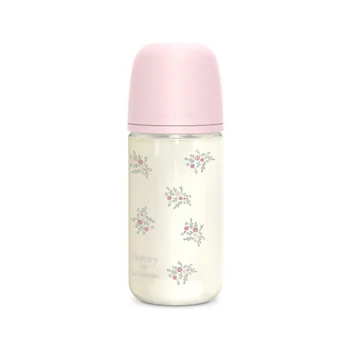 Suavinex Poetry Skleněná láhev fyziologická SX Pro 3m+ MF 240 ml 1 ks růžová