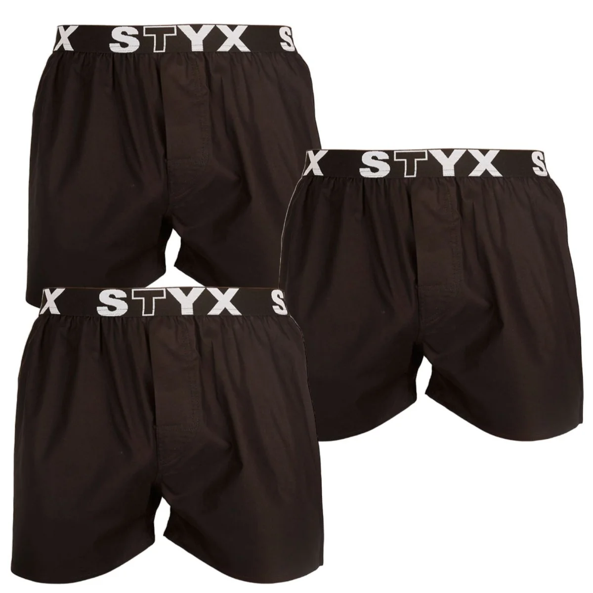 Styx 3PACK pánské trenky sportovní guma černé (3B960) S 