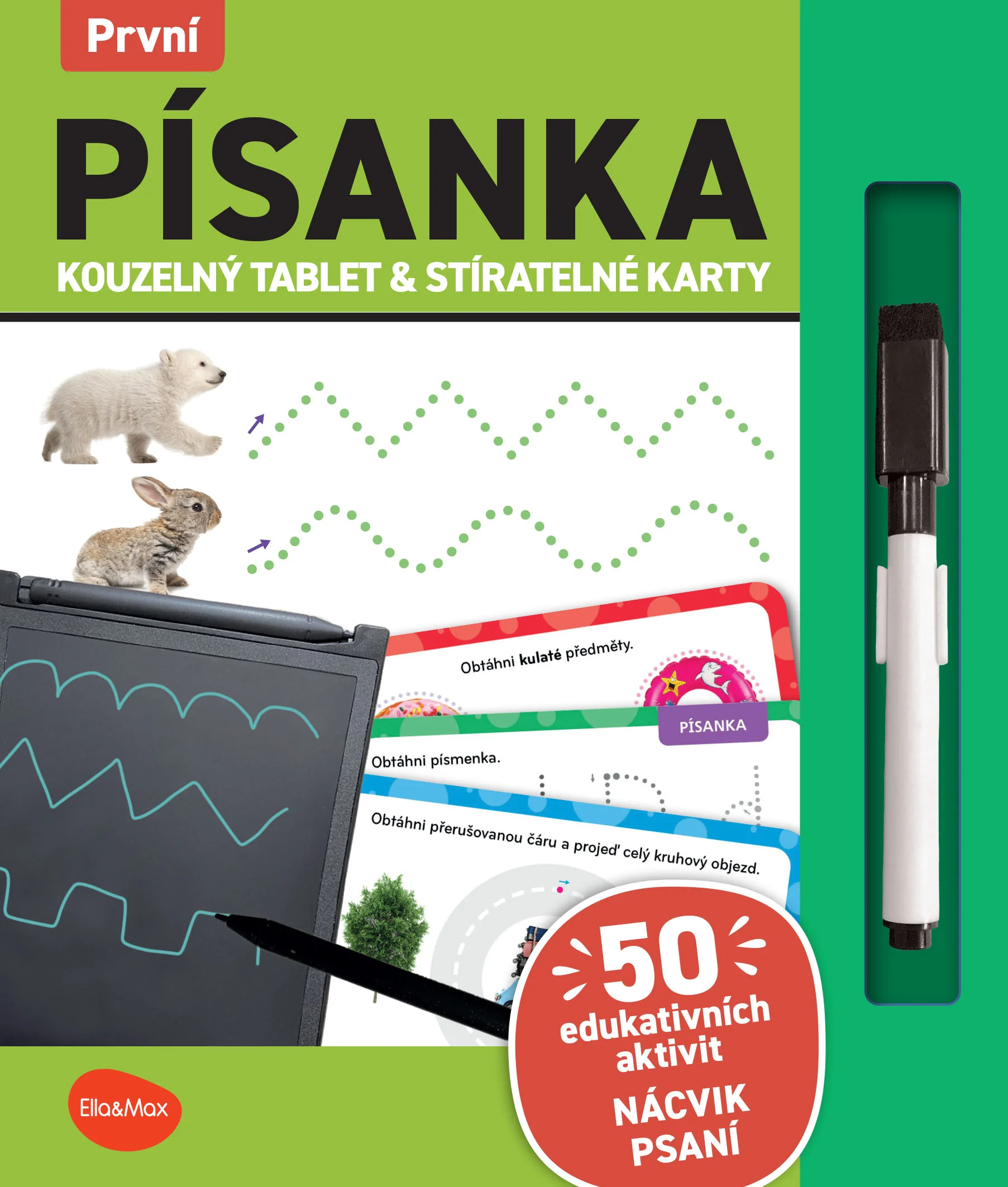 Ella & Max Kouzelný tablet & stíratelné karty – První PÍSANKA