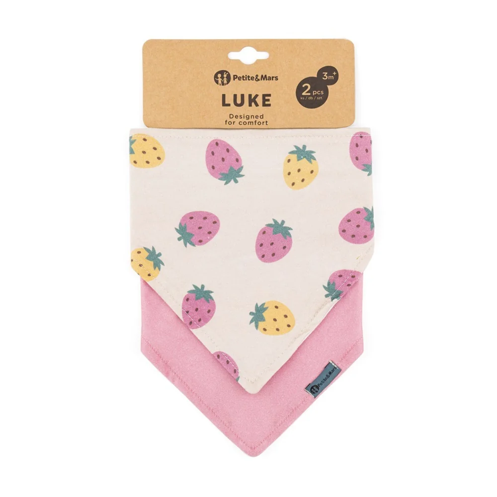 Petite&Mars Bryndák Luke Beige Strawberies&Dusty Rose 2 ks