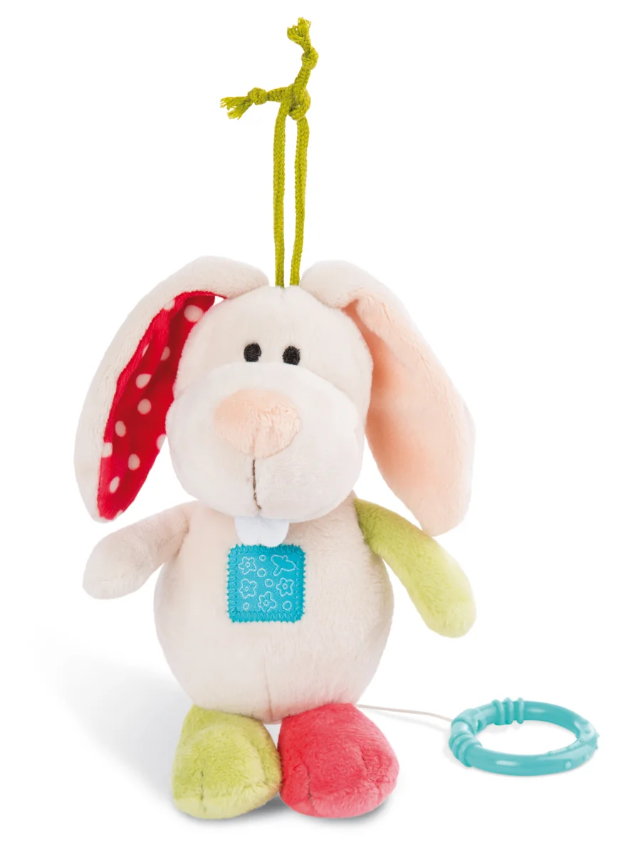 Nici Plyš Králíček na zavěšení s hracím strojkem, 18cm 