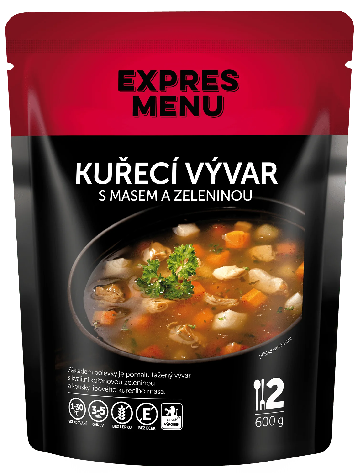 EXPRES MENU Kuřecí vývar se zeleninou 600 g (2 porce)
