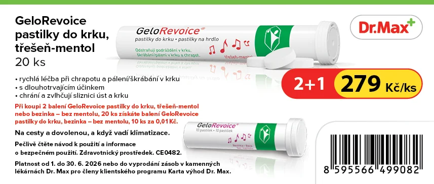 GeloRevoice Třešeň - mentol pastilky do krku 20 ks GeloRevoice Třešeň - mentol pastilky do krku 20 ks