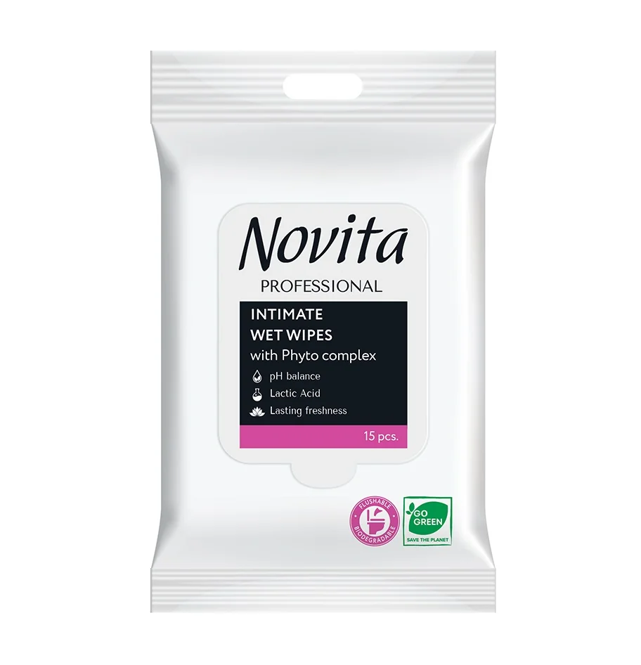 Novita Phyto Complex Vlhčené ubrousky na intimní hygienu 15 ks