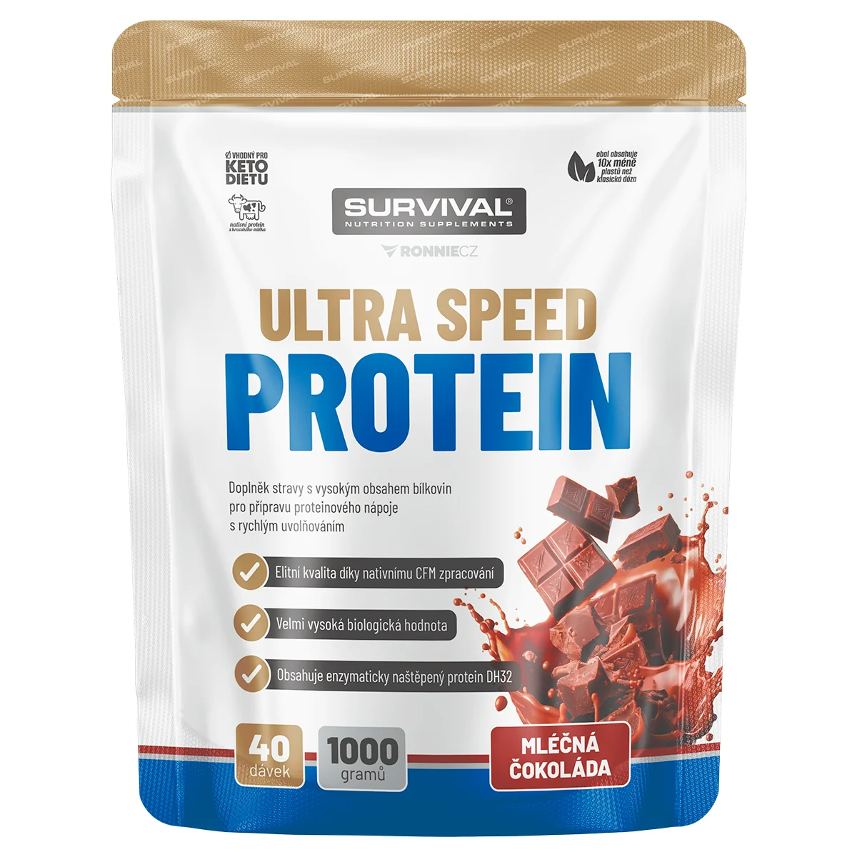 Survival Ultra Speed Protein 1000 g mléčná čokoláda