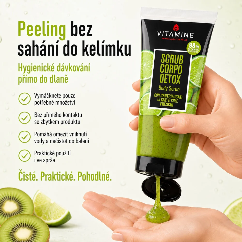 Vitamine Detox Kiwi a limetka tělový peeling 200 ml