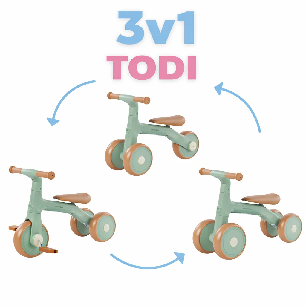 TULIMI Odrážedlo 3v1 Moovkee TODI - mátové