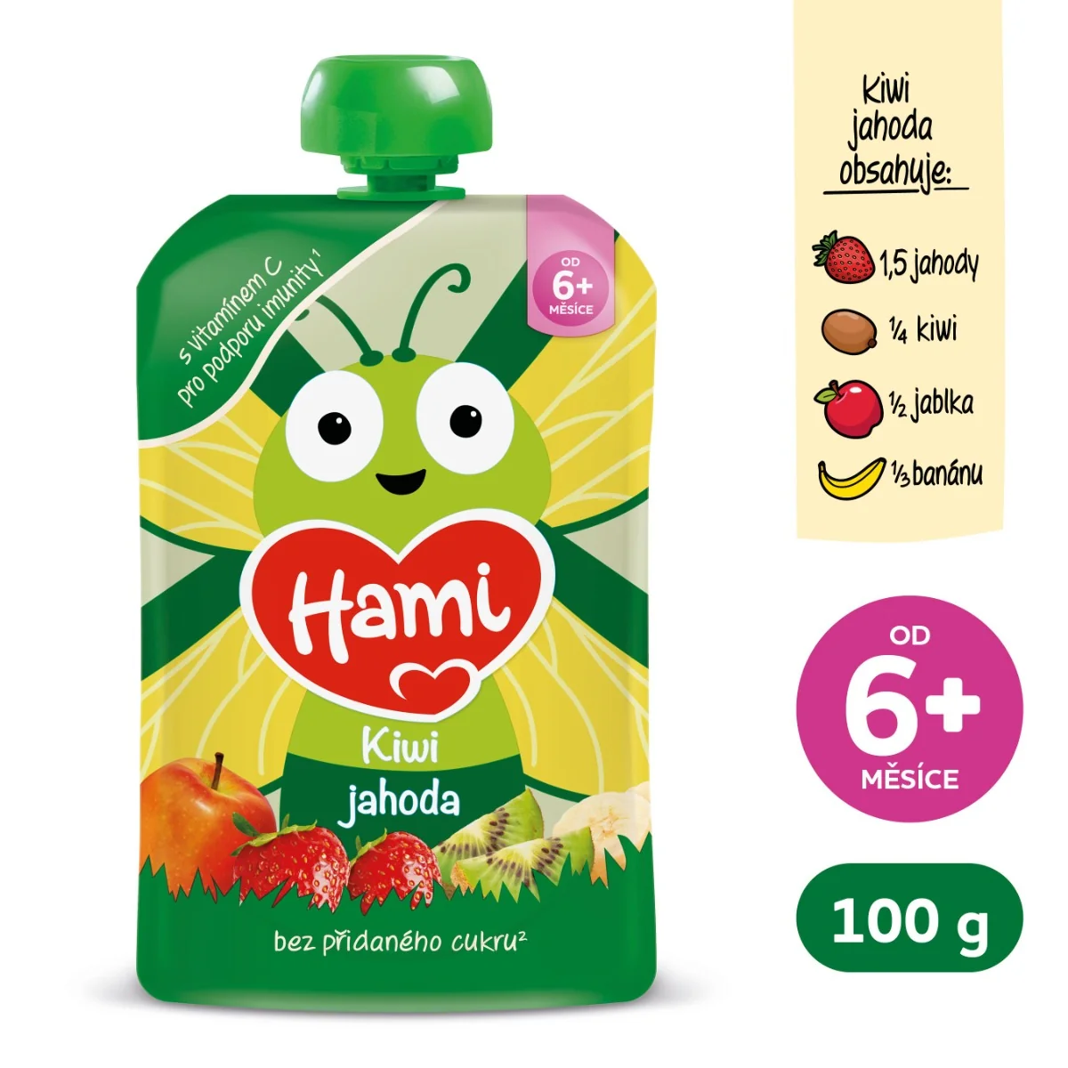 Hami Kiwi, jahoda 6m+ kapsička 100 g