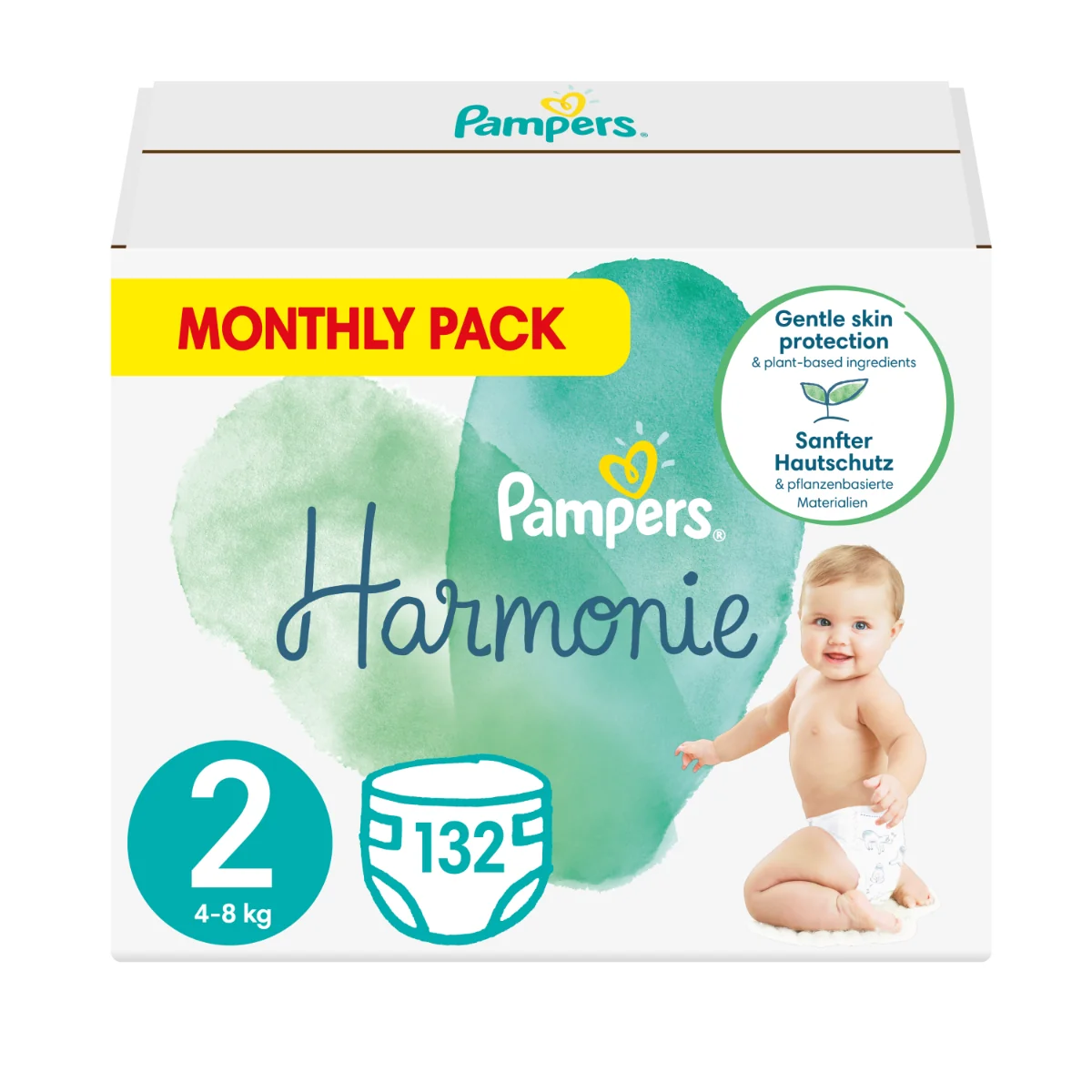 Pampers Harmonie vel. 2 4–8 kg dětské pleny 132 ks