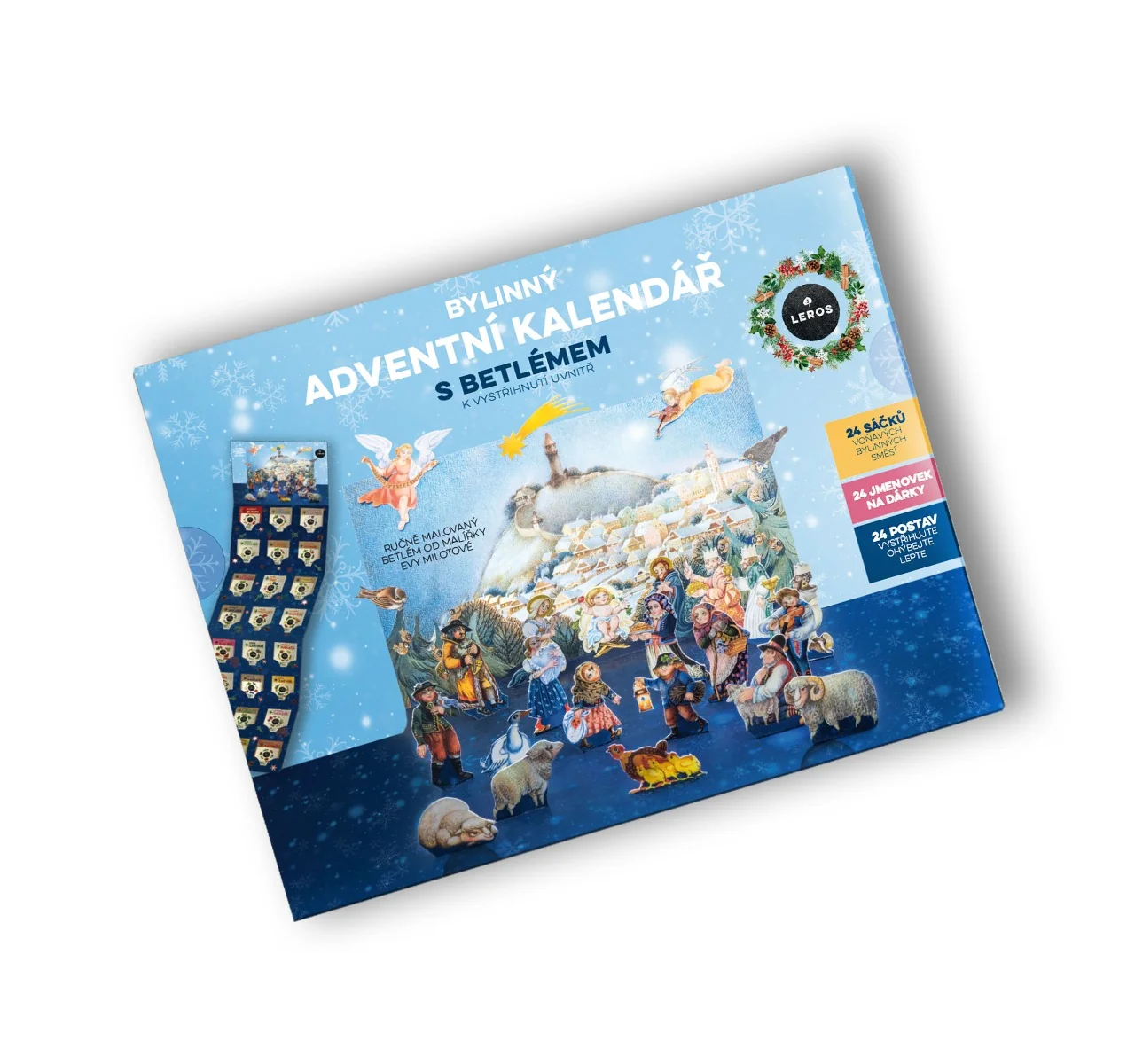Leros Bylinný adventní kalendář s betlémem 24 sáčků
