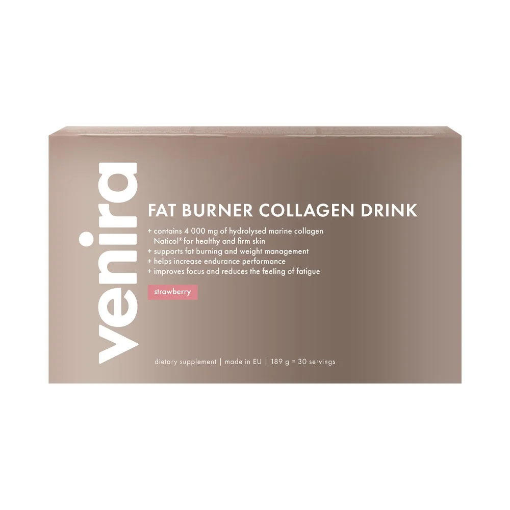 Venira fat burner collagen drink mořský kolagen jahoda 30x6,3 g