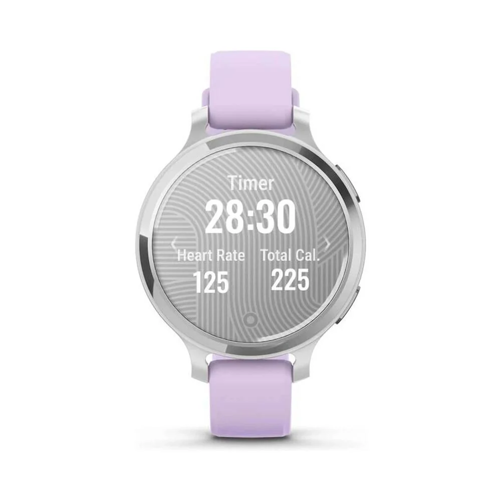 Garmin Lily 2 Active Silicone Band chytré hodinky Silver/Purple Jasmine