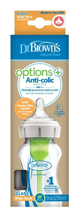Dr.Browns Kojenecká láhev Anti-colic skleněná široká 270 ml 1 ks