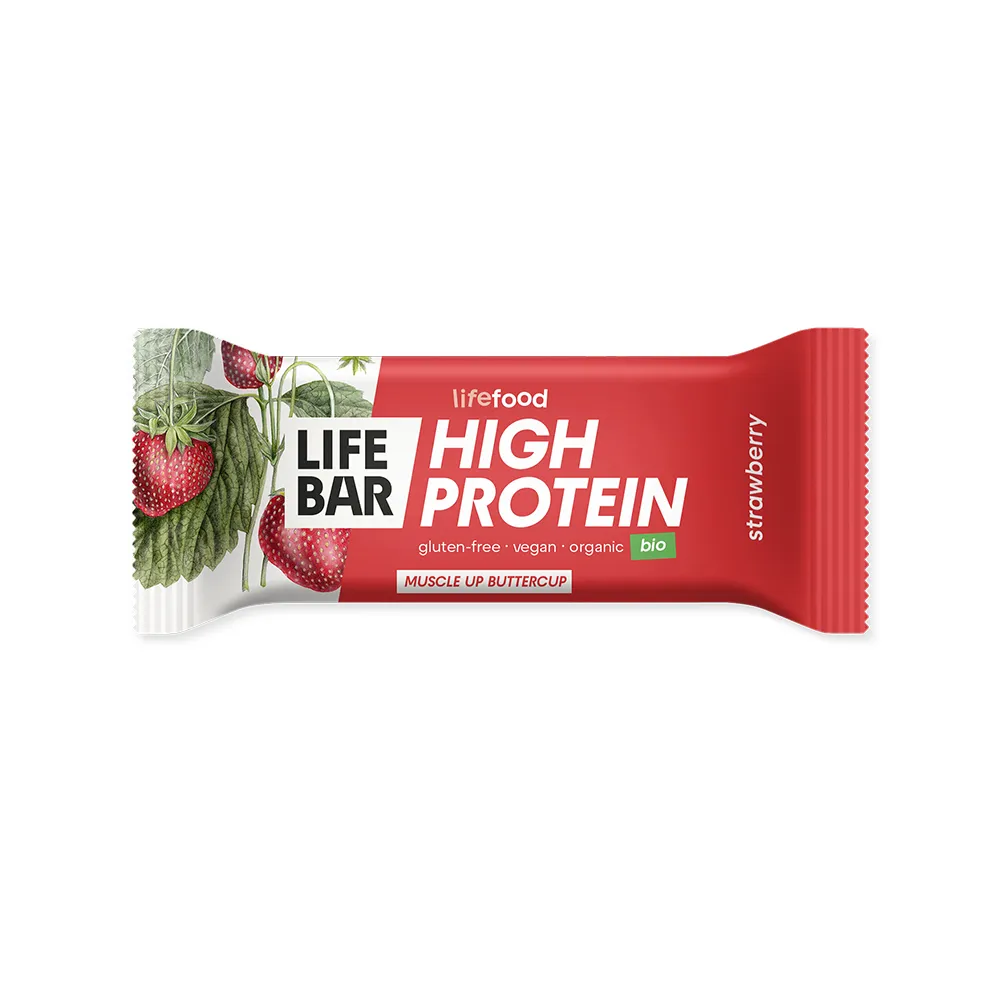 LifeFood Lifebar Protein tyčinka jahodová BIO 40 g