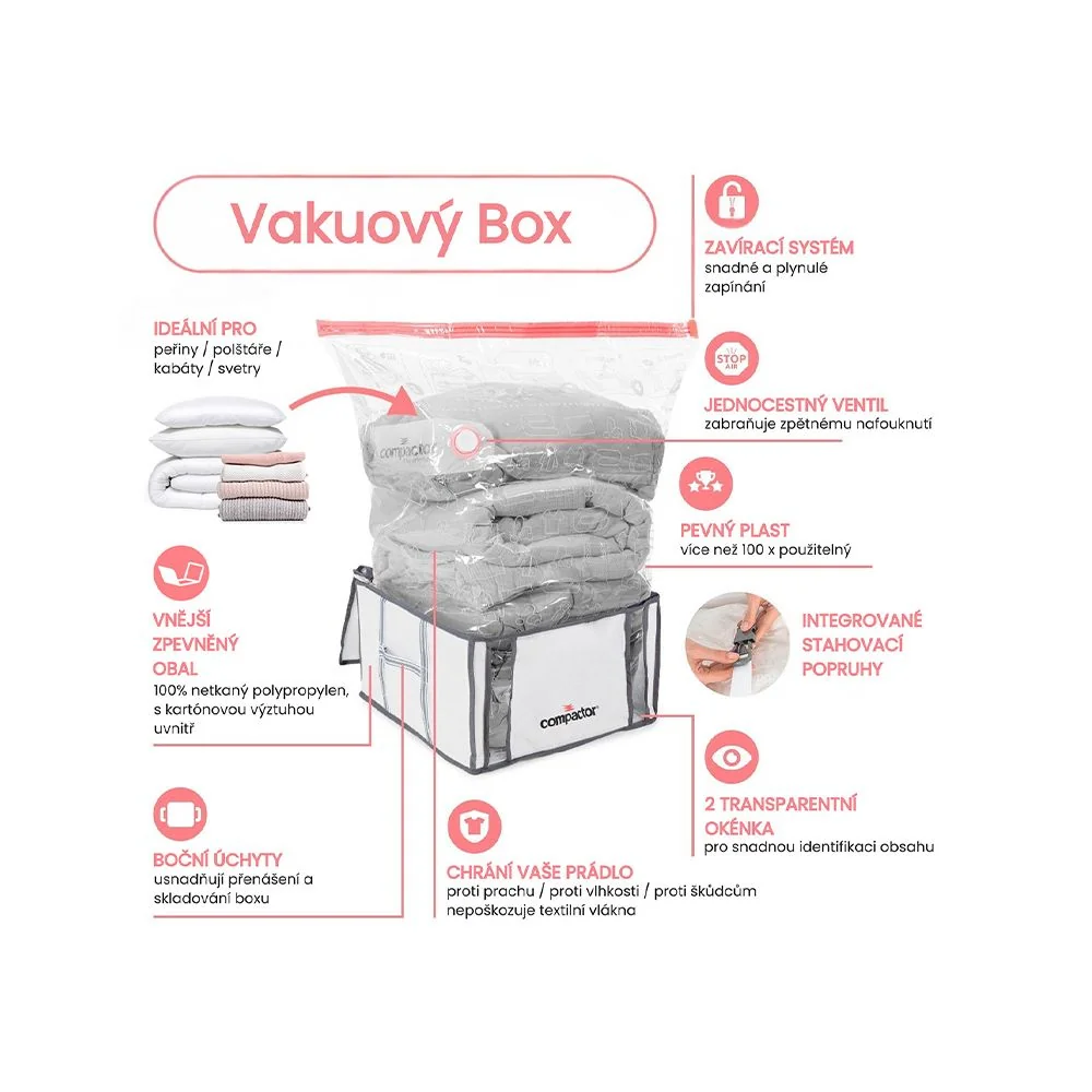 Compactor Life XXL 210 litrů úložný box s vakuovým pytlem