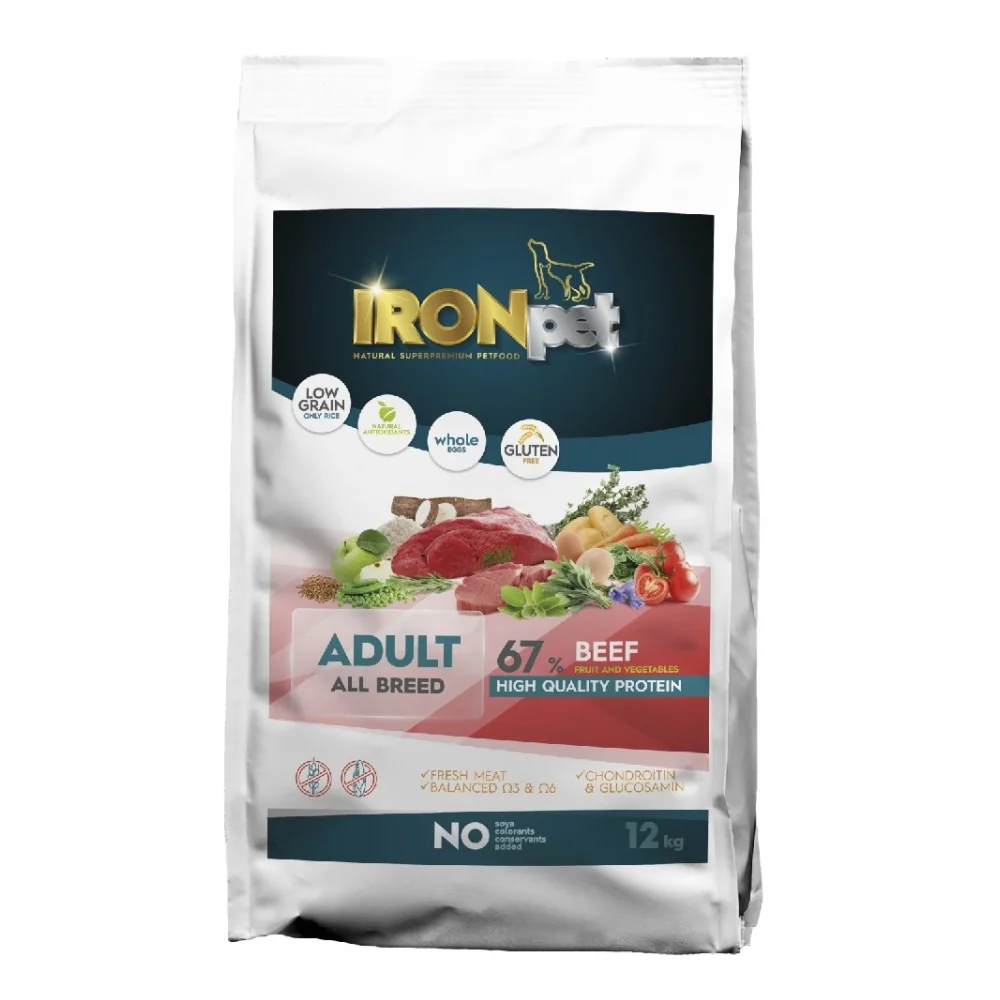 IRONpet Dog Adult All Breed Beef (Hovězí) 12 kg 