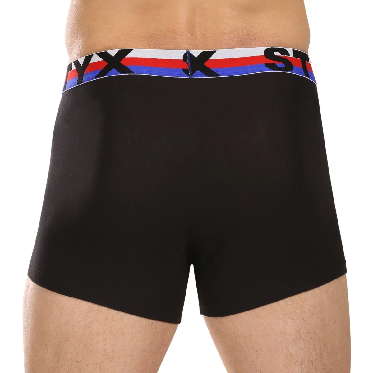 Styx 3PACK pánské boxerky sportovní guma černé trikolóra (3G1960) L