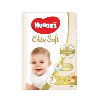 Huggies Elite Soft 3 5-9 kg dětské pleny 80 ks