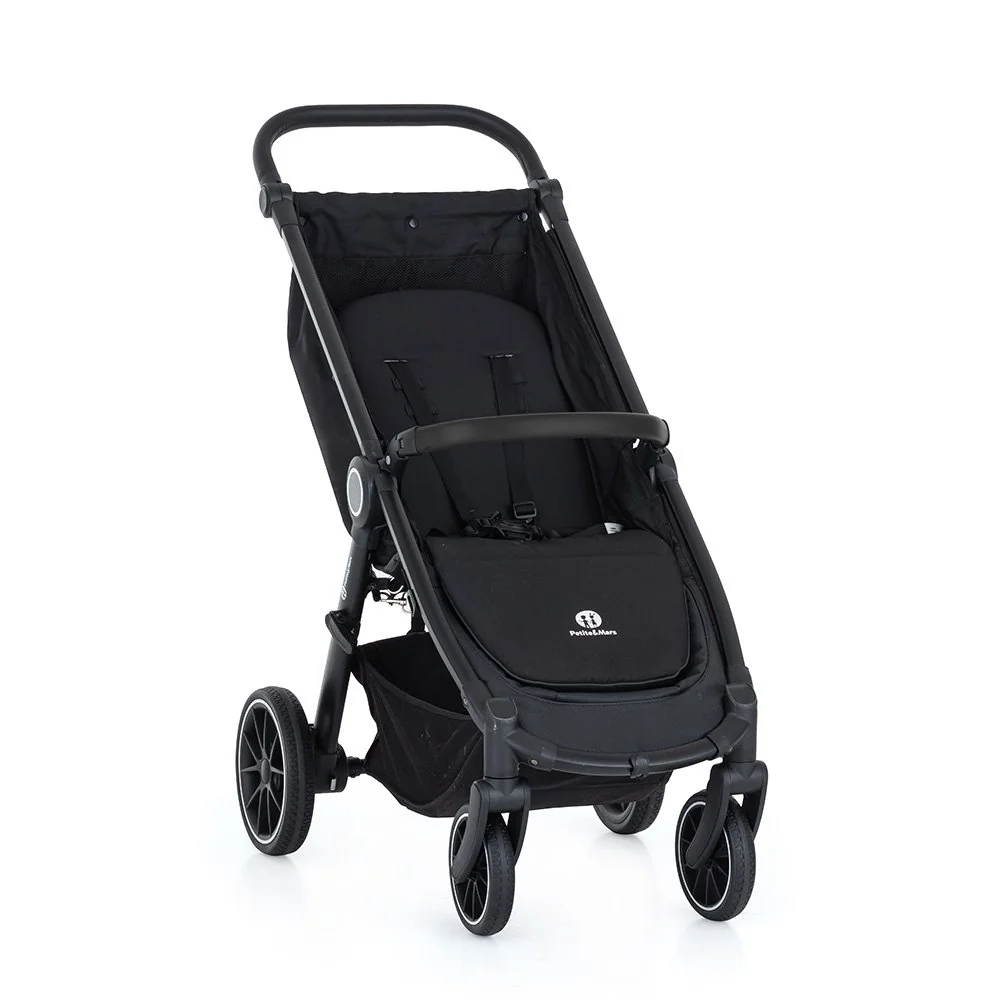 Petite&Mars Kočárek Street+ Black konstrukce bez koleček