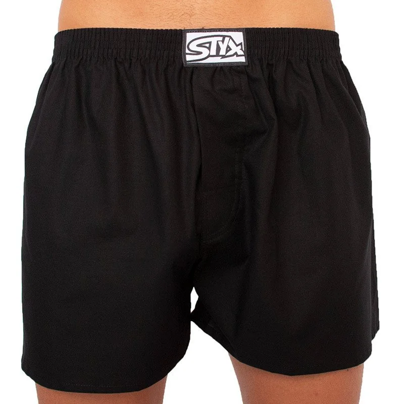 Styx 5PACK pánské trenky klasická guma černé (5A0960) L