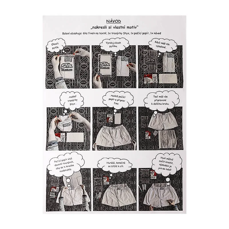 Styx Pánské trenky klasická guma bílé + fixy na textil (AF1061)  XL