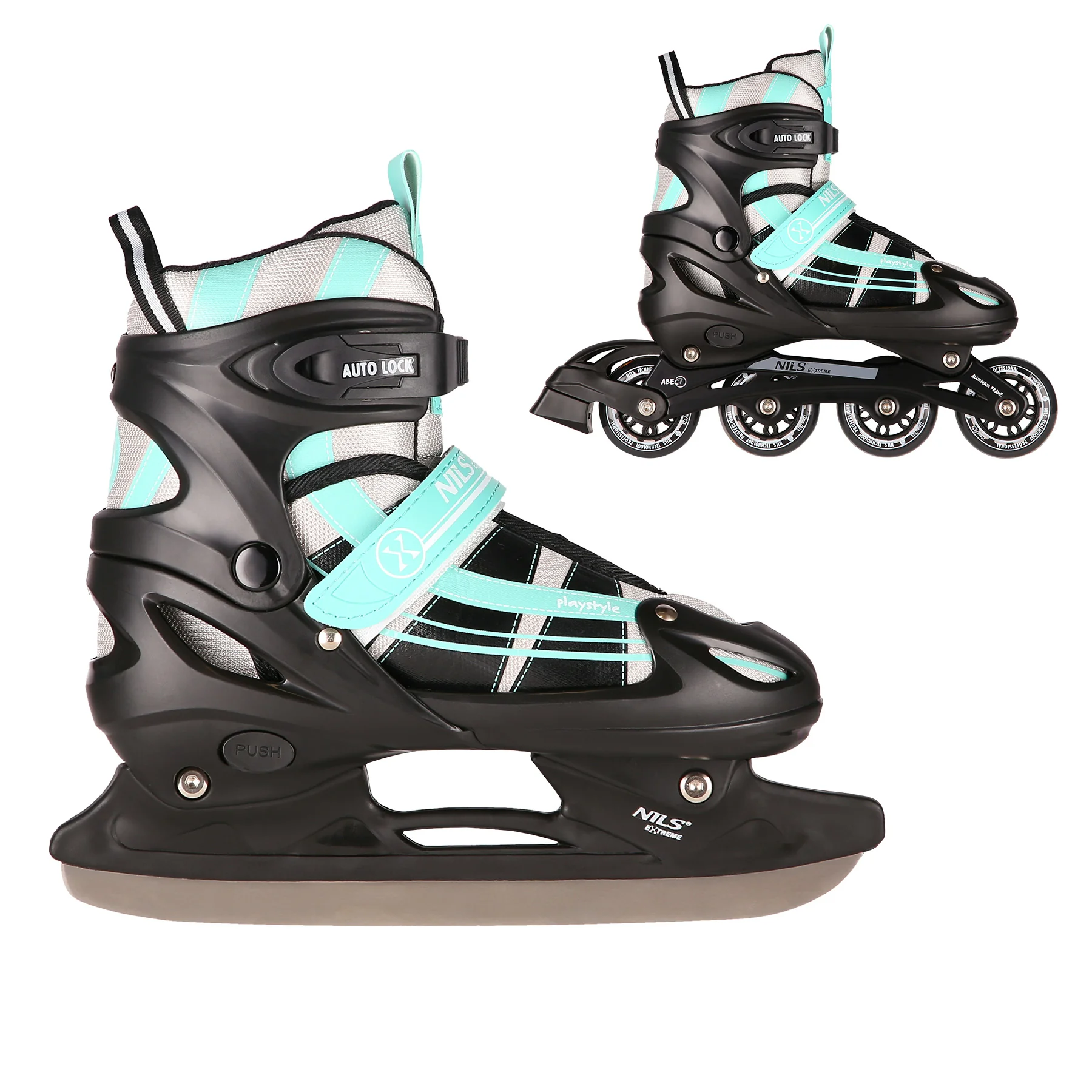 Nils Extreme Brusle NH18366A 2v1 černo-zelené Velikost: S(31-34)