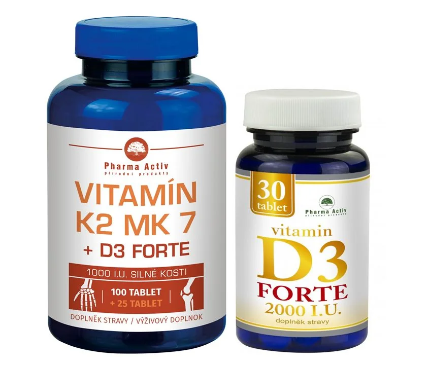 Pharma Activ Vitamin K2 MK7 + D3 Forte 125 tablet + Vitamin D3 Forte 2000I.U. 30 tablet