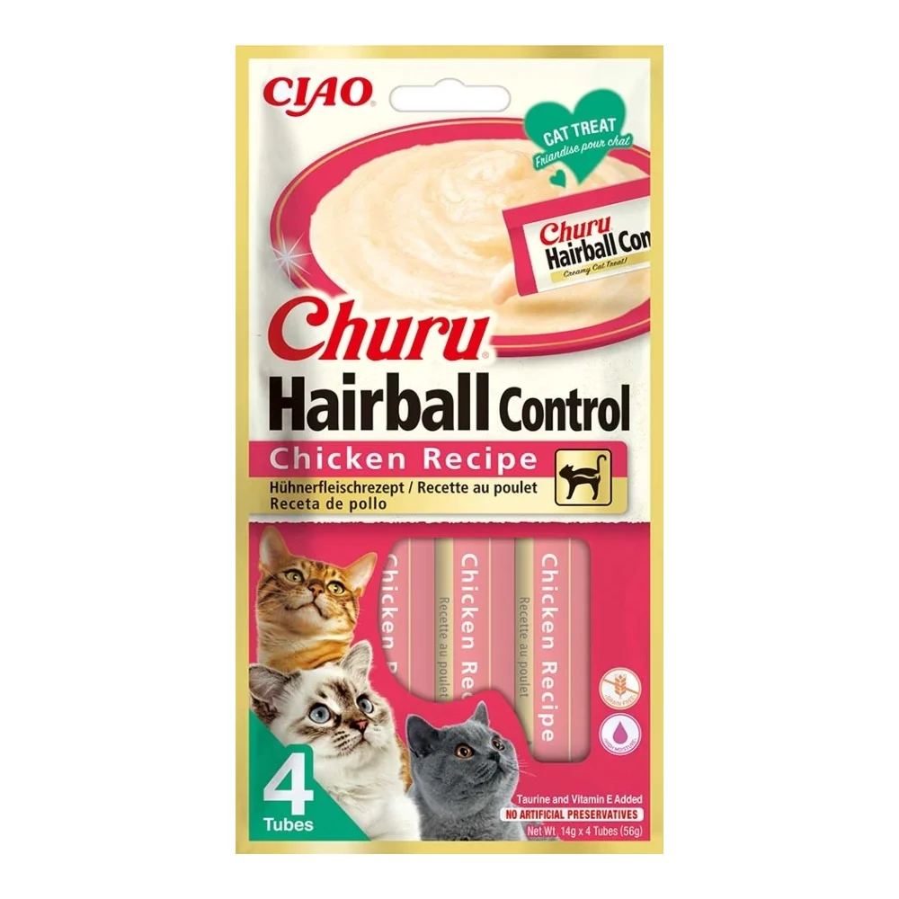 Ciao Churu cat snack Hairball kuře 4x14 g