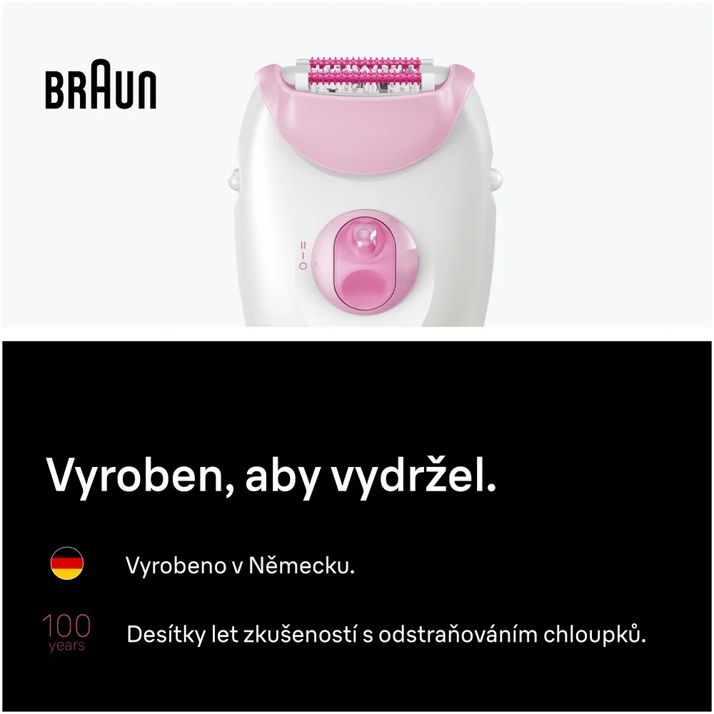 Braun Silképil 3 3202 epilátor s kabelem růžový