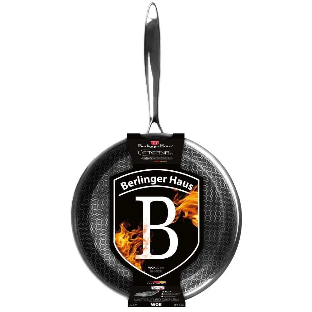 Berlingerhaus Pánev WOK nerez s nepřilnavým povrchem 30 cm Eternal Collection