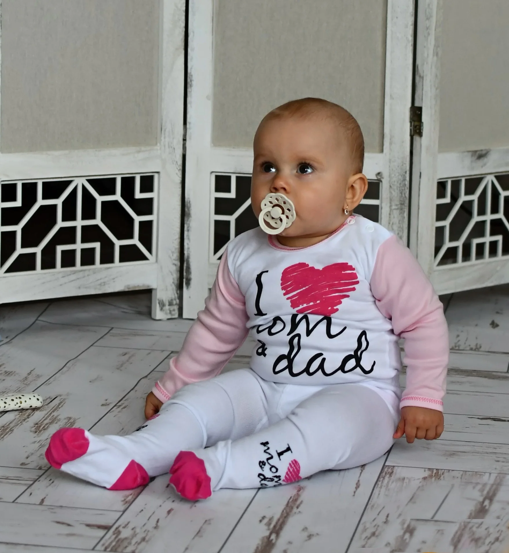 Baby Nellys Body dlouhý rukáv I love mom & dad, holka vel. 62
