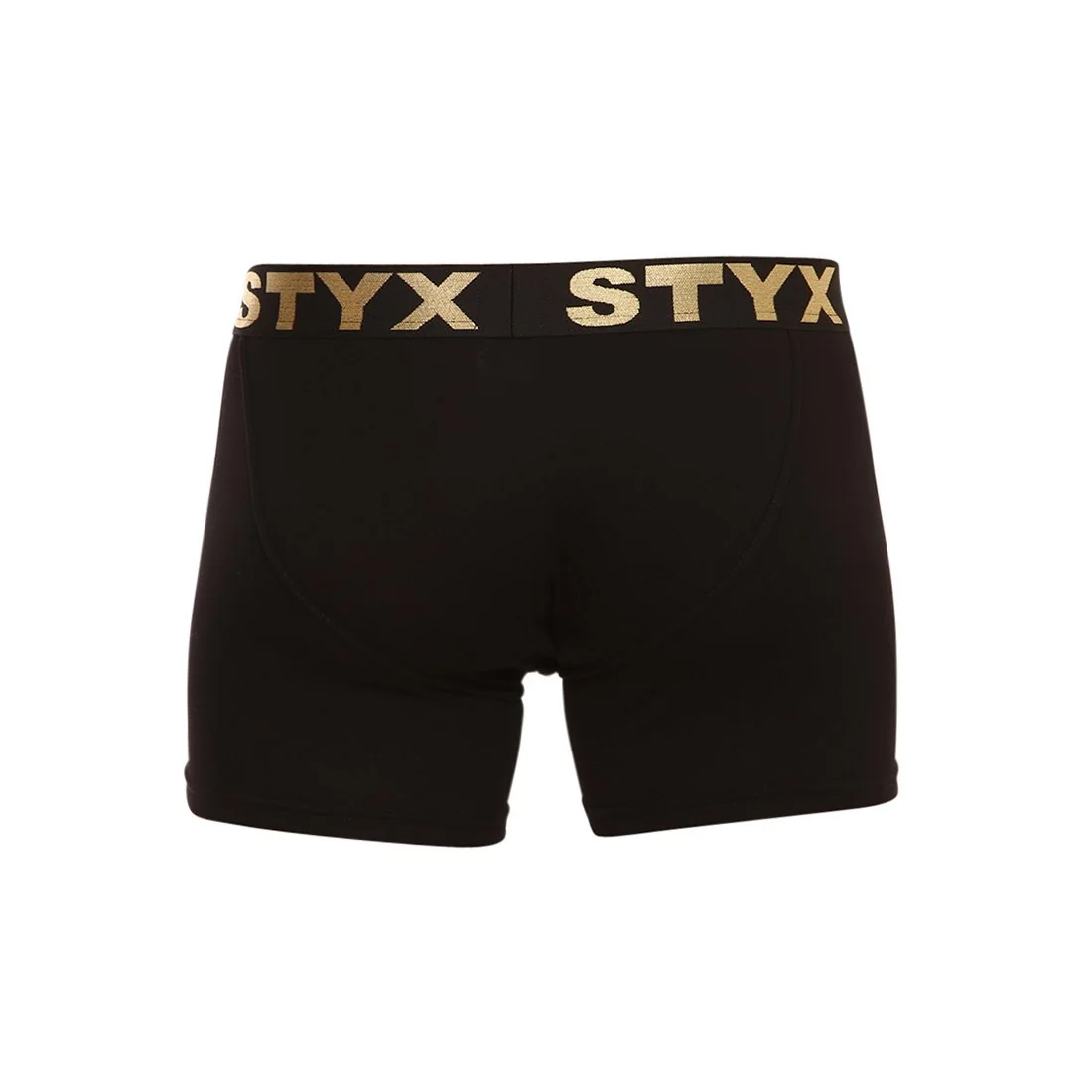 Styx Pánské boxerky / KTV long sportovní guma černé - zlatá guma (UTZ960) XL