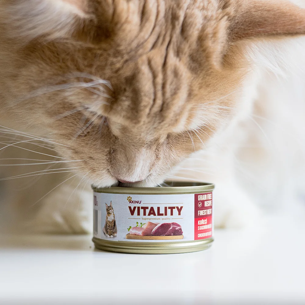 Akinu VITALITY Kuřecí & kachní maso konzerva pro kočky 10 x 70 g