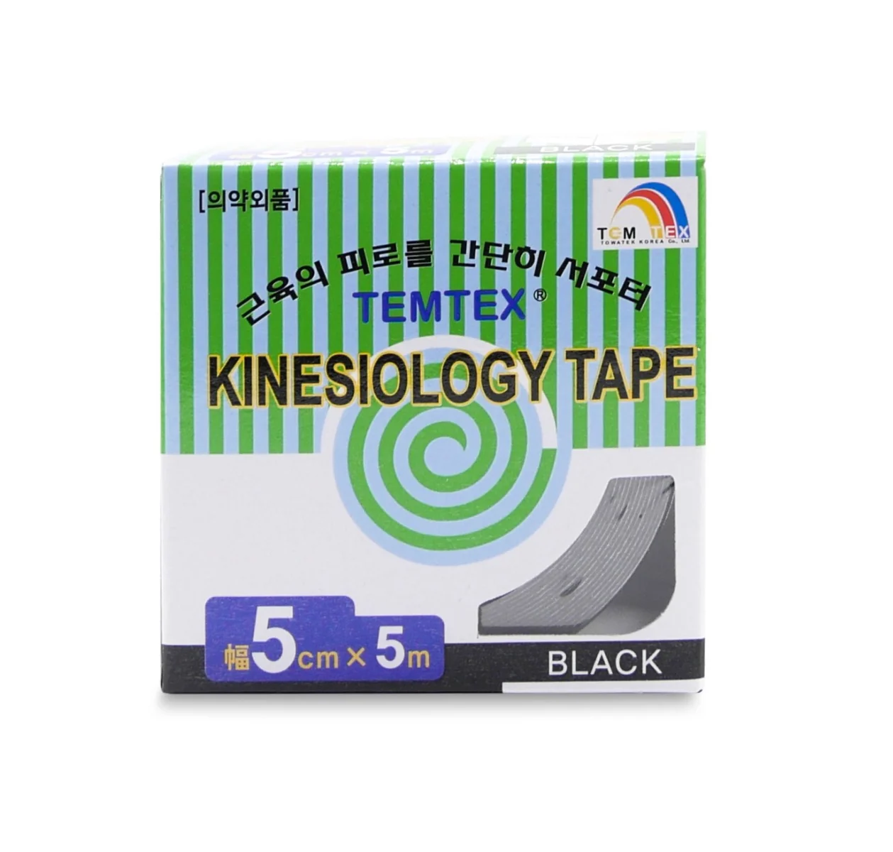 TEMTEX Kinesio tape 5 cm x 5 m tejpovací páska černá