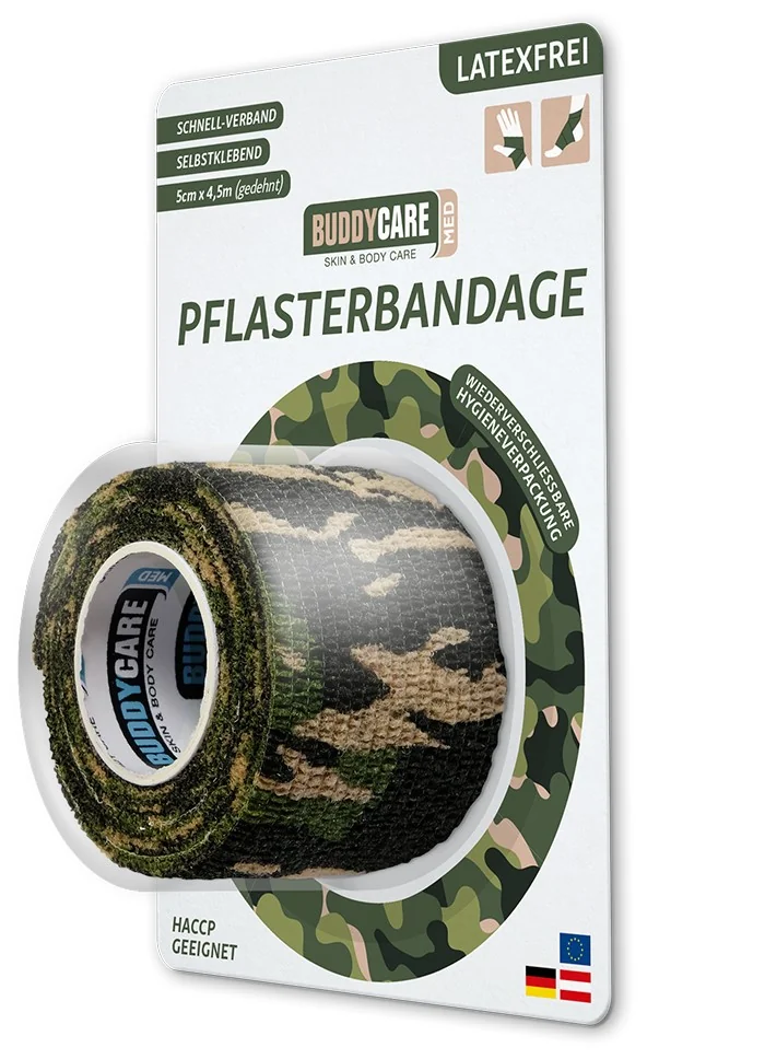 BUDDYCARE®MED Náplast 5 cm x 4,5 m zelený maskáč