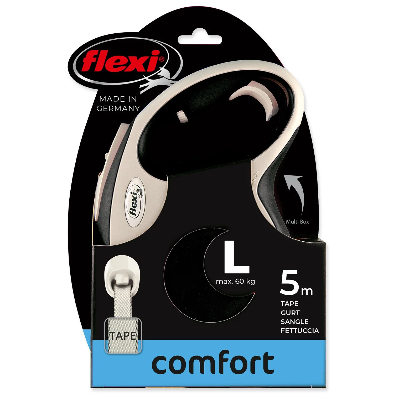 Flexi Vodítko New Comfort páska L černé 5m