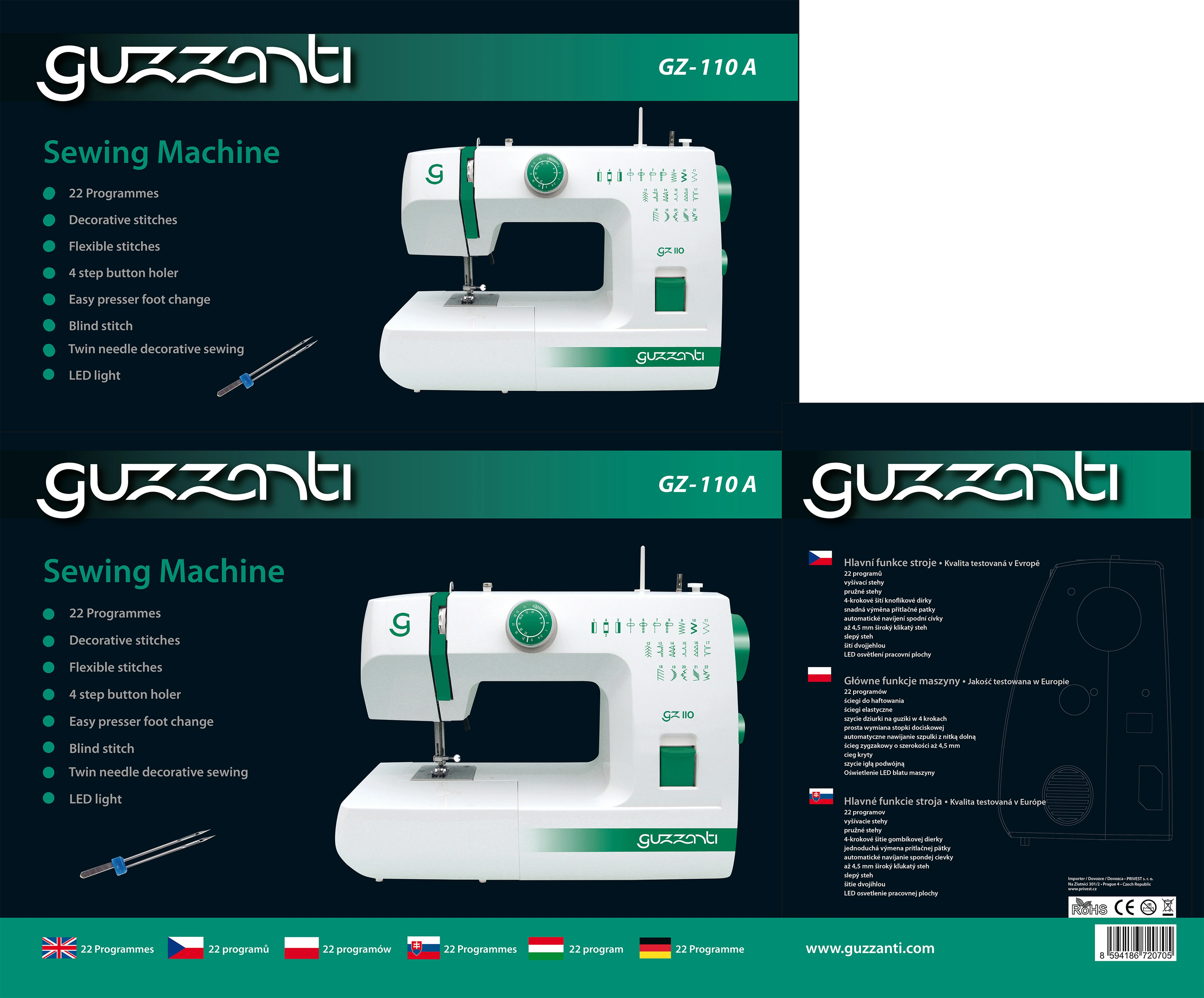 GUZZANTI Šicí stroj GZ 110A