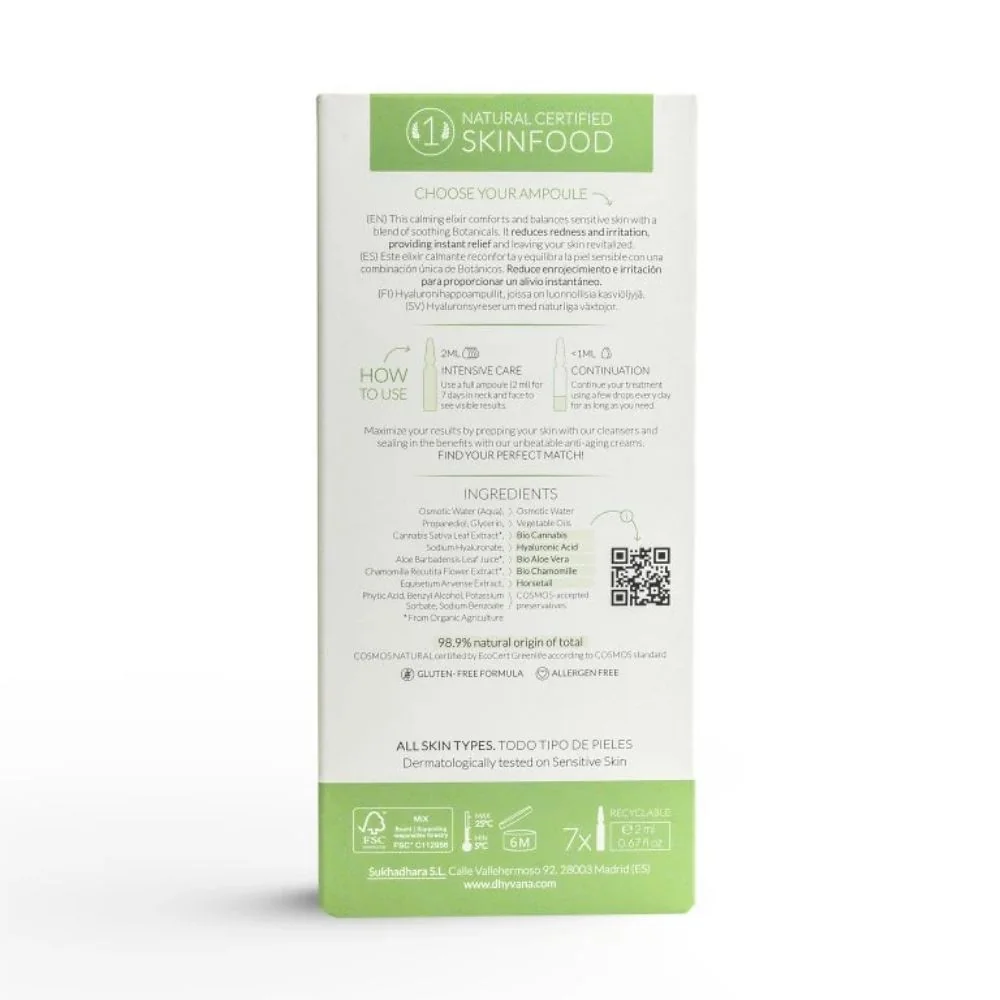 Dhyvana Přírodní zklidňující sérum na citlivou pleť Pure Cannabis 7x2 ml