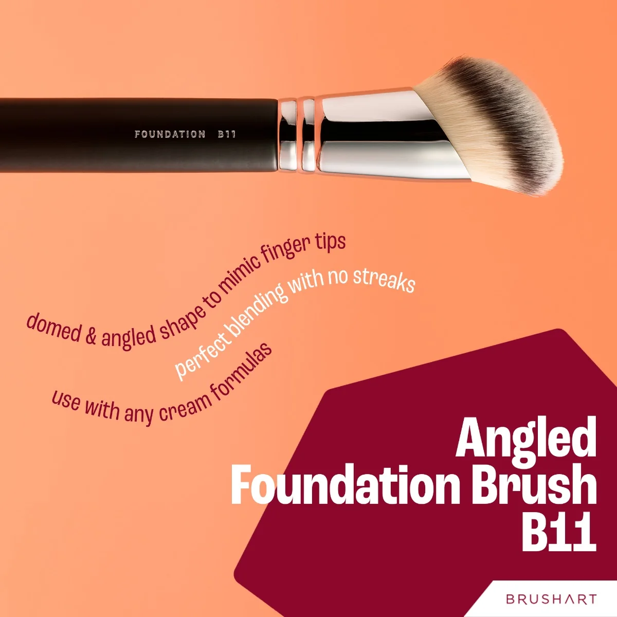 BrushArt Profesional B11 Šikmý štětec na make-up 1 ks