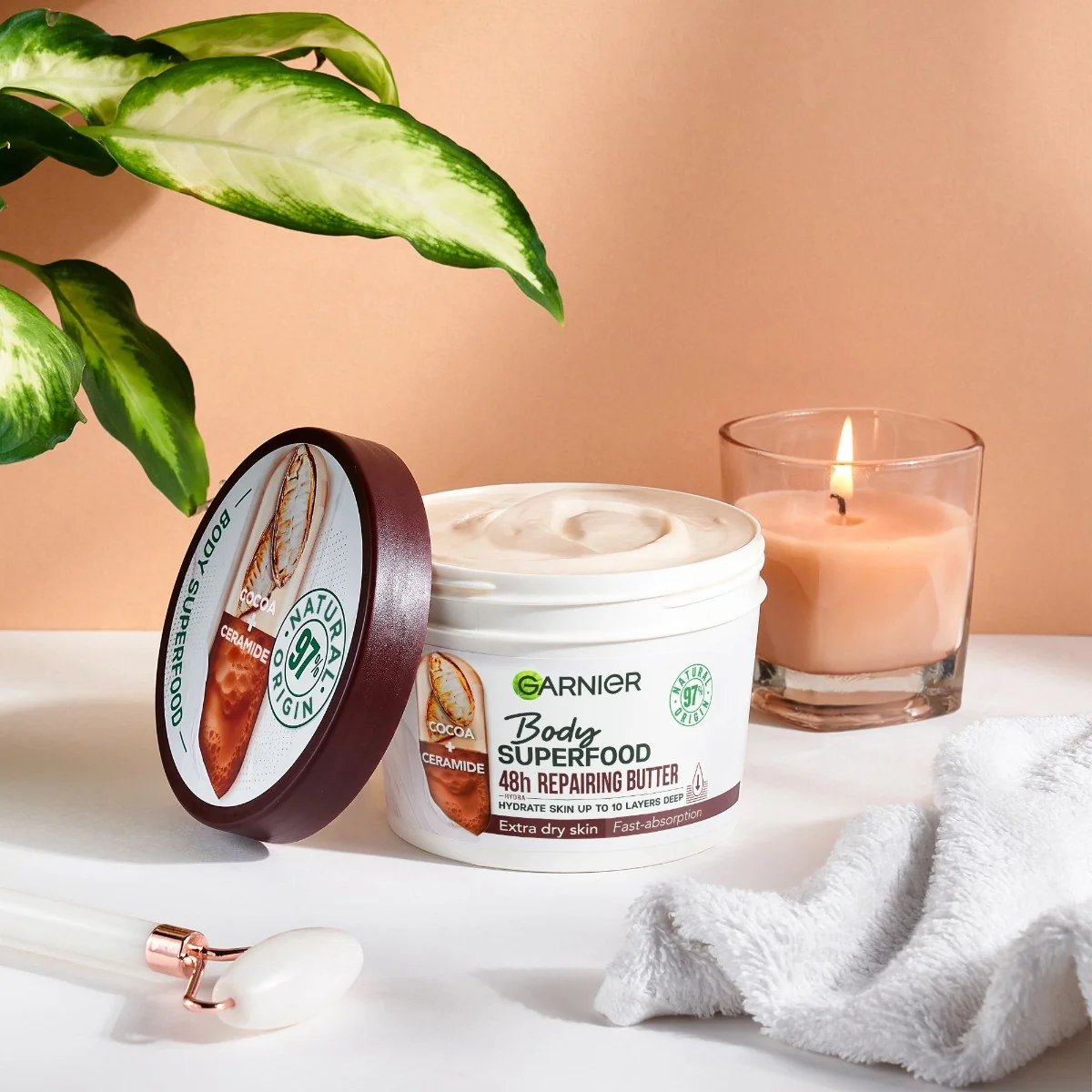 Garnier Body SuperFood Tělový krém s kakaovým máslem 380 ml