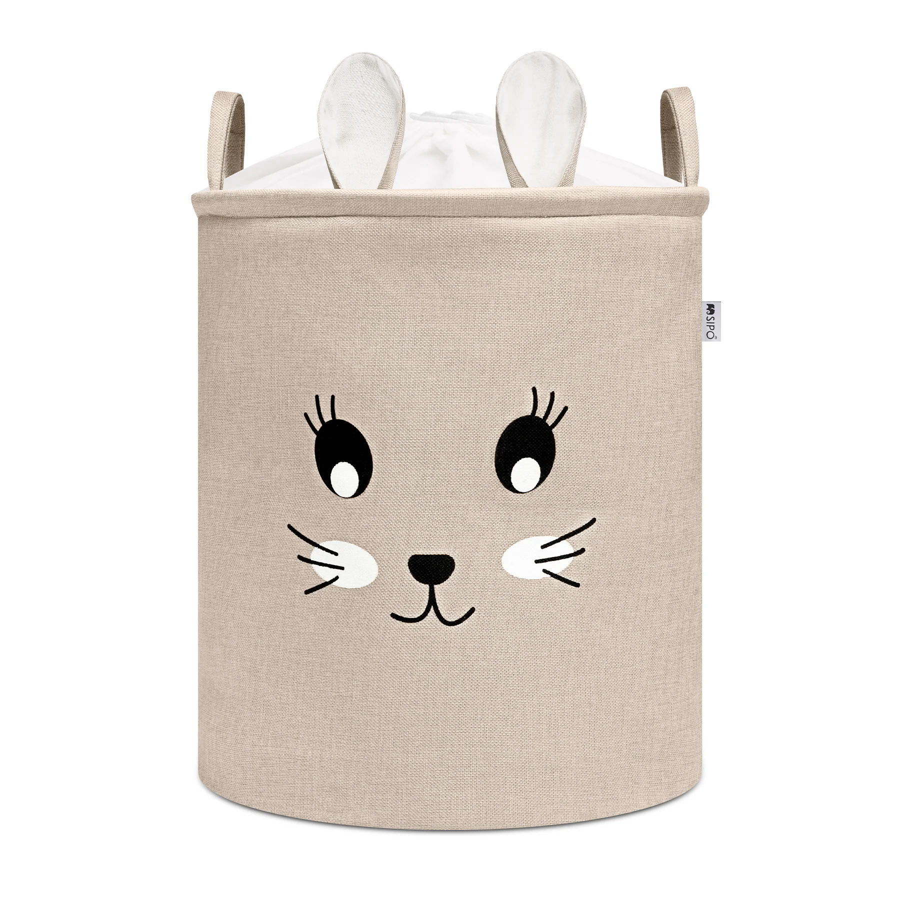SIPO Koš na hračky XL se šňůrkou, skládací bavlněný / 63 l, Rabbit