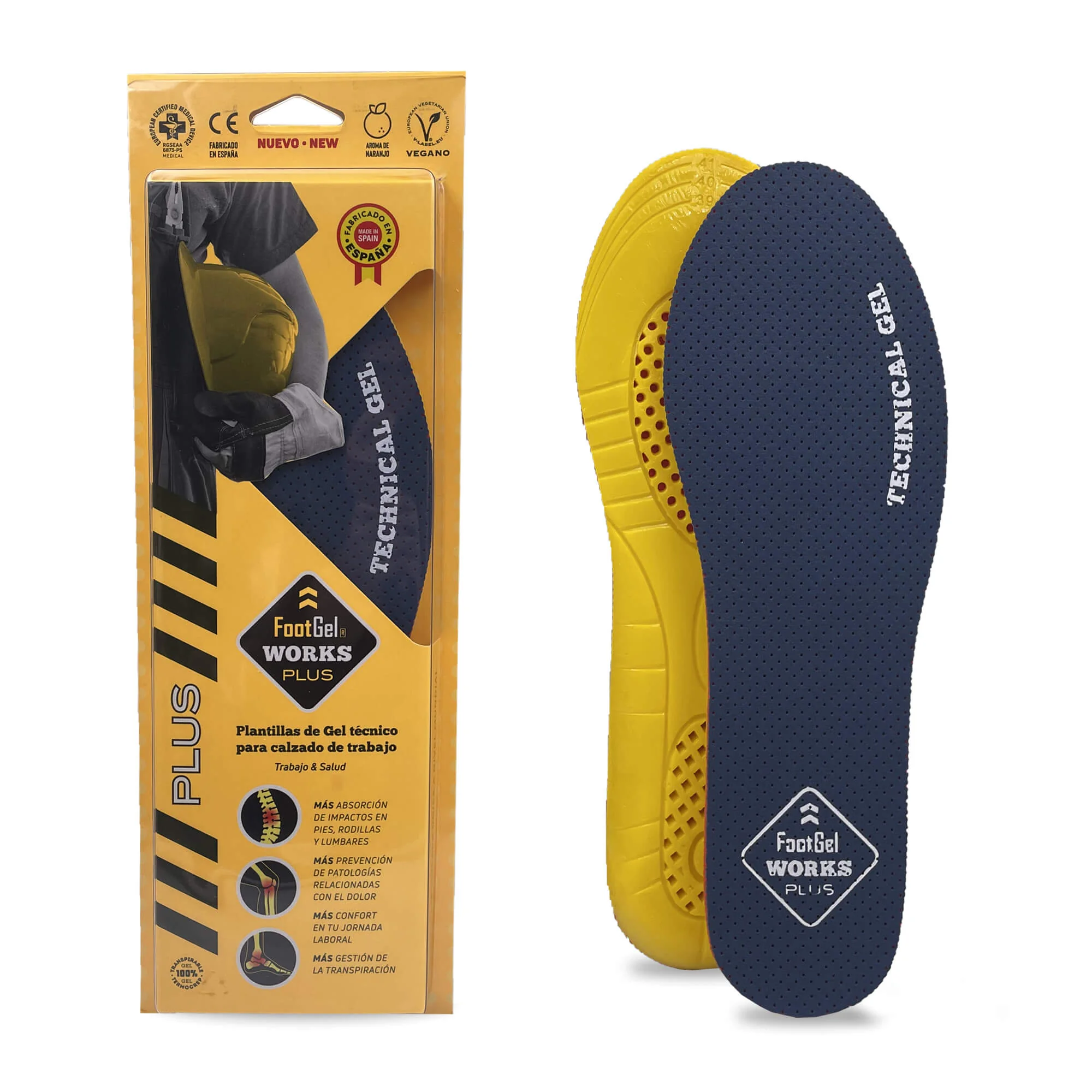 FOOTGEL Vložky do bot WORKS PLUS EU 39-42