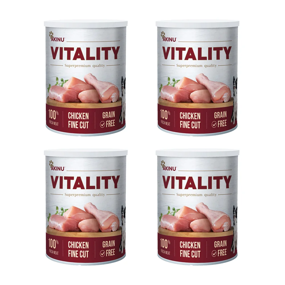 Akinu VITALITY Kuře jemně krájené konzerva pro psy 4 x 400 g 