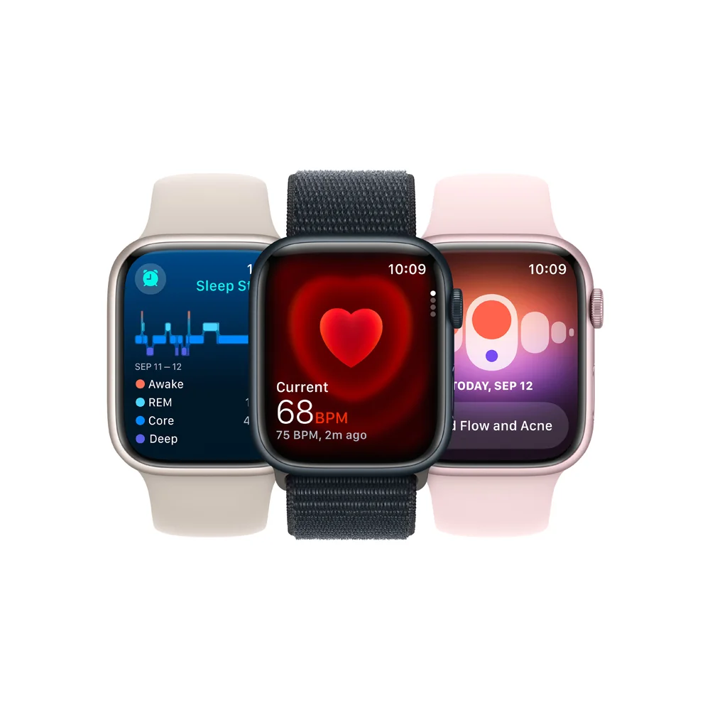 Apple Watch S9 Cellular 41 mm sport band M/L smart hodinky Silver/Storm Blue